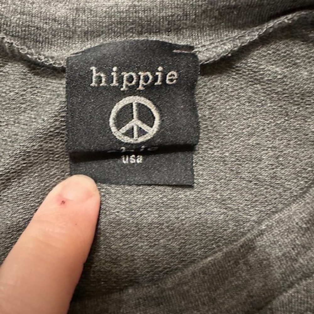 Hippie Chic Grey with Stars Crew Neck Sweatshirt 4261 NWT Boutique - Picture 8 of 10